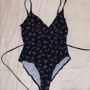 Urban Outfitters Floral Wrap Bodysuit